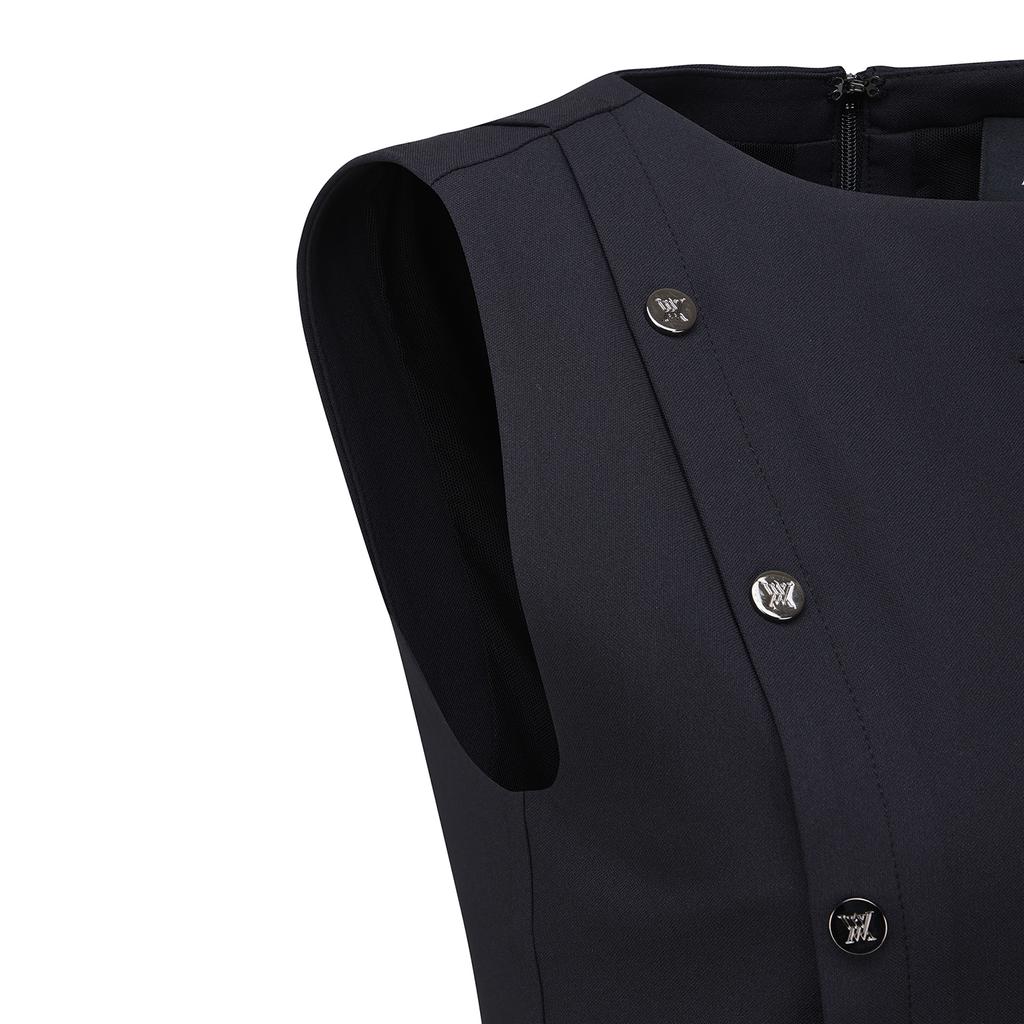 Anew Golf Women Sm Pleated Sleeveless Onepiece_Bk