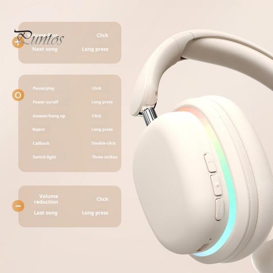 Беспроводные наушники с RGB-подсветкой Легкая конструкция Универсальные складные Bluetooth-совместимые игровые наушники с микрофоном
