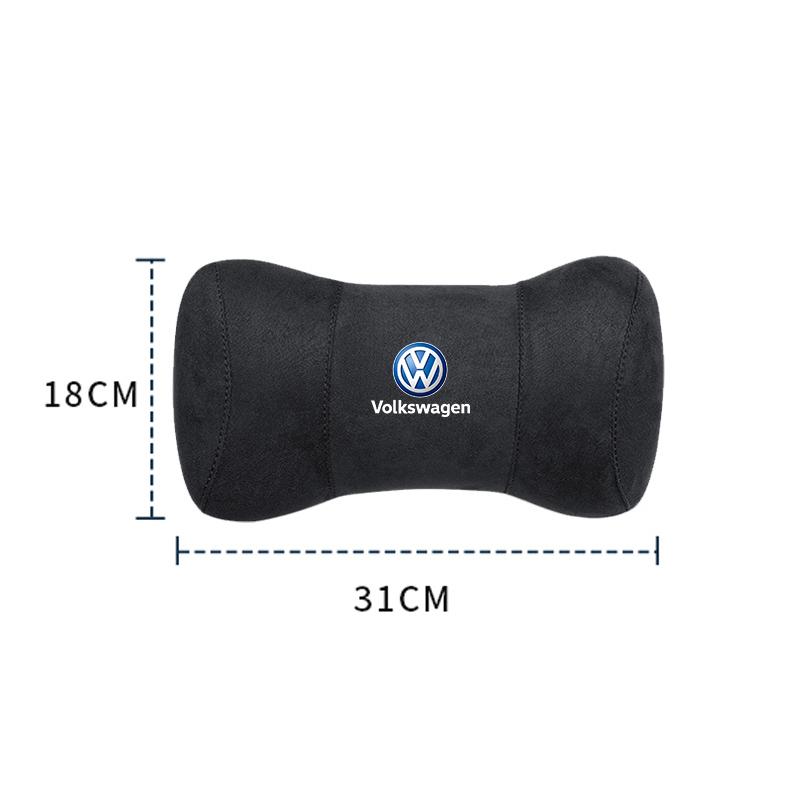 Car Seat Safety Headrest Pad Auto Emblem Neck Pillow For VW Golf Polo Tiguan Touran Jetta Passat CC T5 GTI Arteon T-Cross Beetle zh2