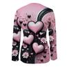 Valentine's Day Limited Edition Romantic Heart Print, Women's Fashion Half Zipper Long Sleeve, Women's Spring, Summer, Autumn and Winter