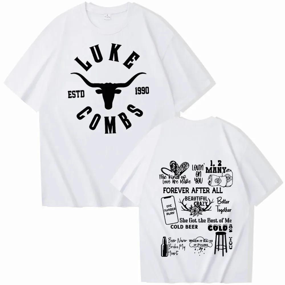 Luke Combs T-Shirts Western Country Music Man Woman Harajuku O-Neck Short Sleeve Shirts Fans Gift Fashion T-shirt for Men Y2K