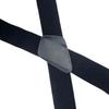 Gentle Men Black Elastic Suspenders Leather Braces X-Back Adjustable Clip-on