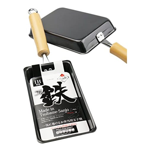 PEARL METAL Сковорода для омлета Tsubame-Sanjo из железа, 9,5 x 20 см, подходит для индукционных плит, для сворачивания за один раз, сковорода для омлета для бенто-бокса, железо, черная, HB-2407