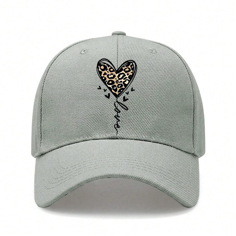 Love Print Baseball Hat - Unisex Adjustable Breathable Lightweight Soft Fabric Casual Daily Wear Sun Cap For Women Girlfriend Gift
