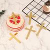 5Pcs Acrylic Cross Gold Topper First Communion Minimalist Cake Inserts