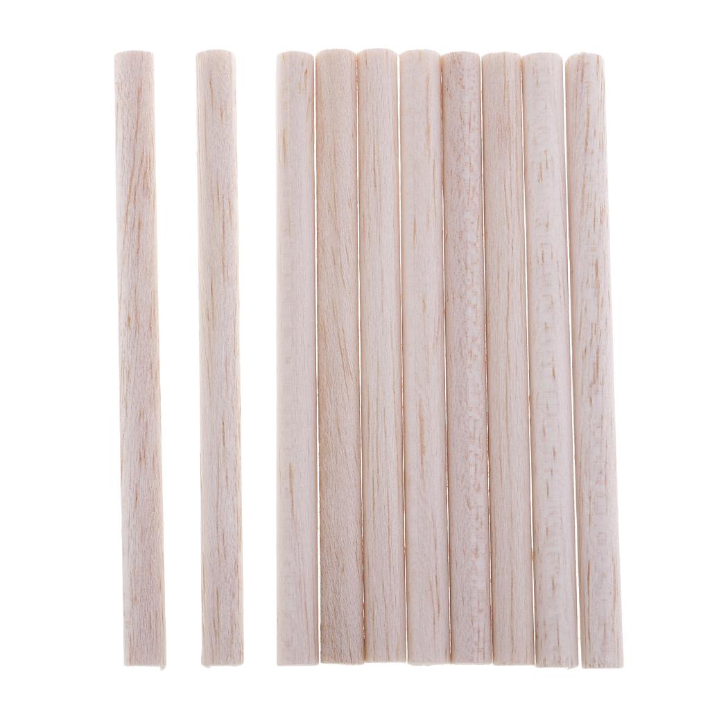 10 Balsa Wood Round Sticks for Kids Crafting And Model Projects 50/80/120/200mm