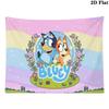 Bluey Cartoon Wall Tapestry Aesthetic Wall Hanging Printed Fabric Blanket Decorative Tapestries for Bedroom Living Room Home Decor