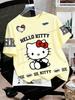 Футболка Hello Kitty Летняя Мужская Футболка Женская Футболка Повседневная Спортивная Футболка с 3D-печатью Девочка Круглый Вырез Футболка для Активного Отдыха