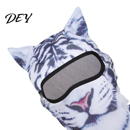Costume Party Accessory 3D Animal Ears Balaclava, Cat Dog Snow Leopard Face Mask for Comfortable Head Halloween, Cosplay Full Cover Outdoor