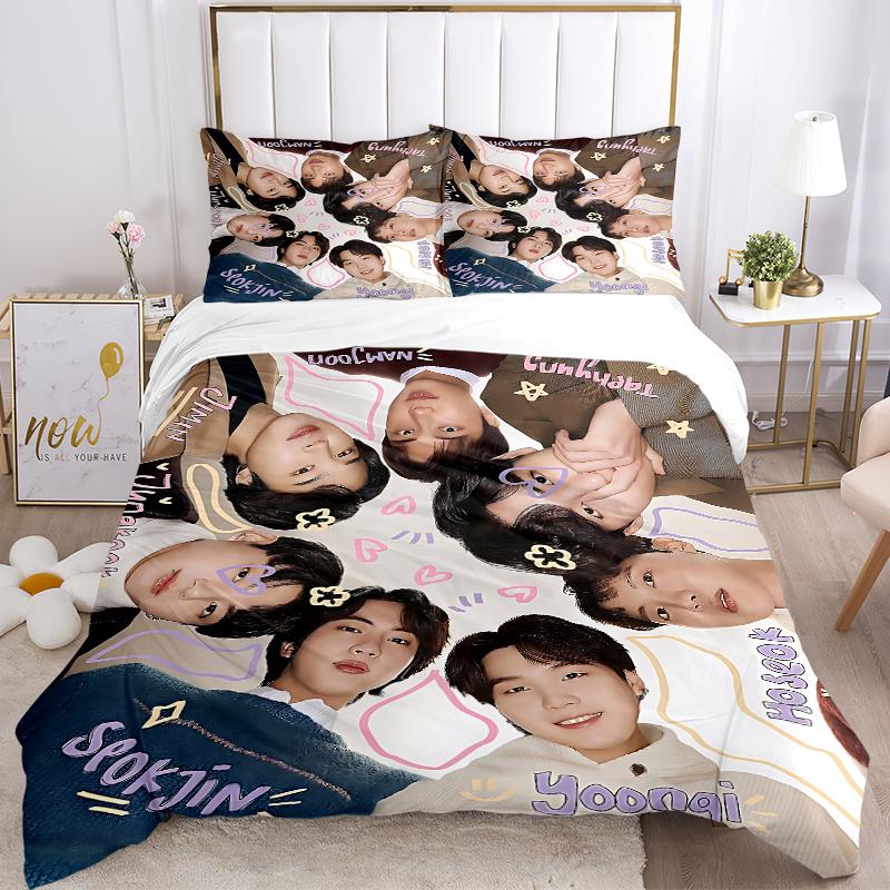 3Pcs Kpop Stars Collage Bedding Sets For All Sizes New 3D Printed Bed Cover Comforter Duvet Cover Pillowcase Bedroom Decoration