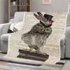 2D Vivid Owl Print Blanket Travel Picnic Flannel Blanket Blanket