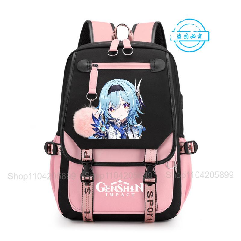 Рюкзак Genshin Impact Аниме Mochila Большая Вместимость Школьная Сумка Студенческий Рюкзак Для Девочек Мальчиков Повседневная Школьная Сумка Kawaii Подарок