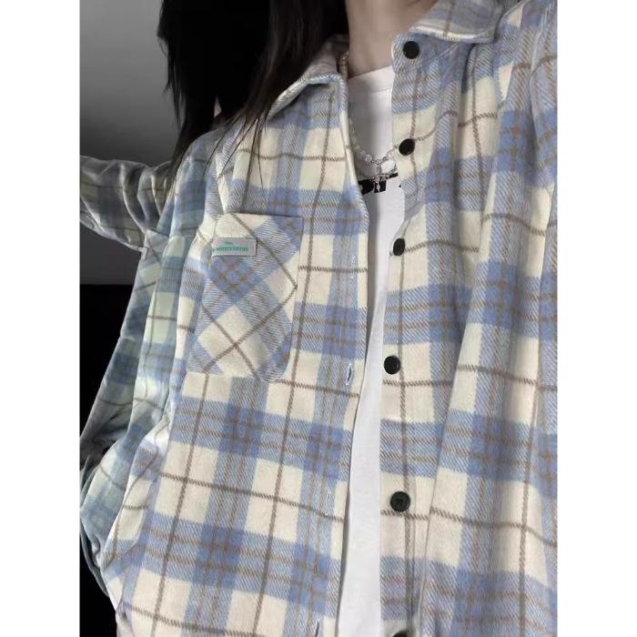 Винтажный синий женский кардиган с длинным рукавом на 2025 год для весны и осени