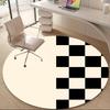 1pc Checkerboard Pattern Office Round Area Rug, Indoor Mat Suitable ForOffice, Under Office Chairs Bedroom Living Room Home Decor, Room Decot244