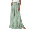 Women's Palazzo Pants Boho Floral Wide Leg Trousers Summer Beach High Waisted Flowy Pants With Pockets