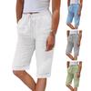 Женские шорты с эластичным поясом, повседневные брюки с регулируемым шнурком и карманами, однотонные свободные брюки длиной до колена