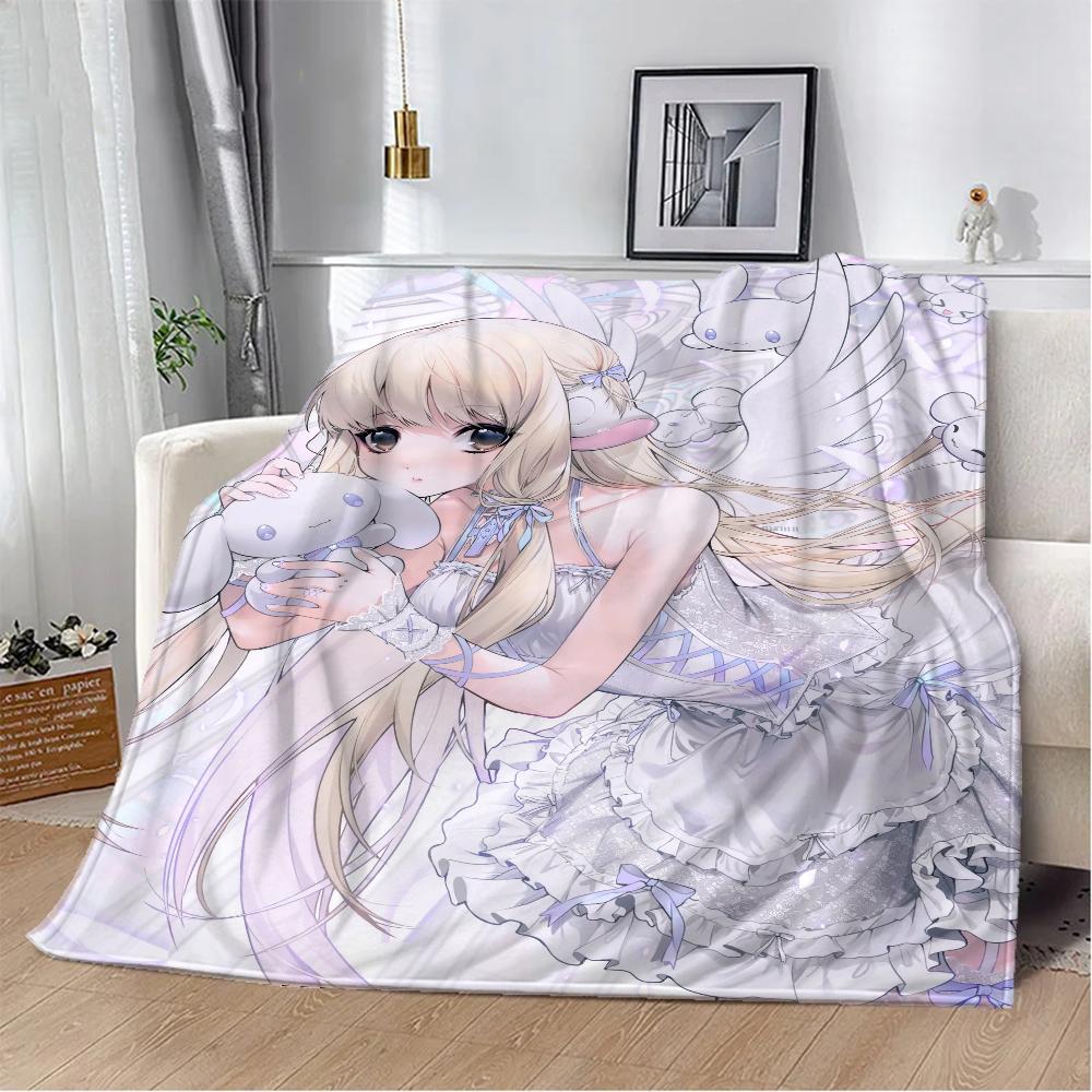 New Arrival Chobits Anime Warm Blankets for Cold Boho Blanket King Size Home Interior Beach Towel Fluffy Plaid Bed Throw Knee &