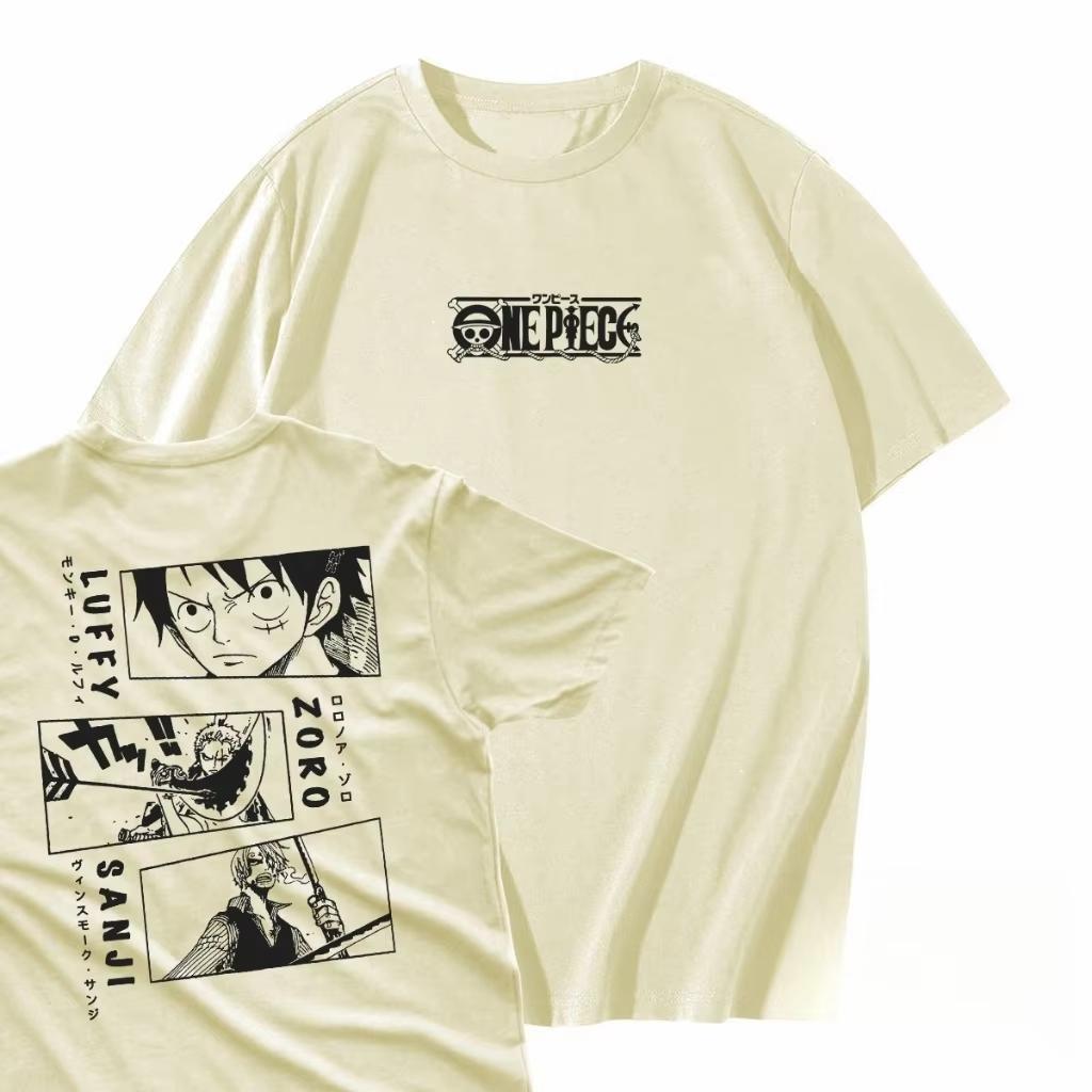 Japanese anime One Piece summer casual sports fitness loose and comfortable pure cotton shortsleeved Tshirt