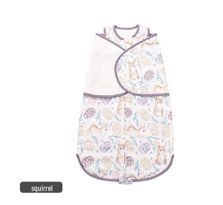 Спальный мешок для новорожденных из бамбуковой хлопчатобумажной марли с защитой от испуга - пеленание весной и осенью