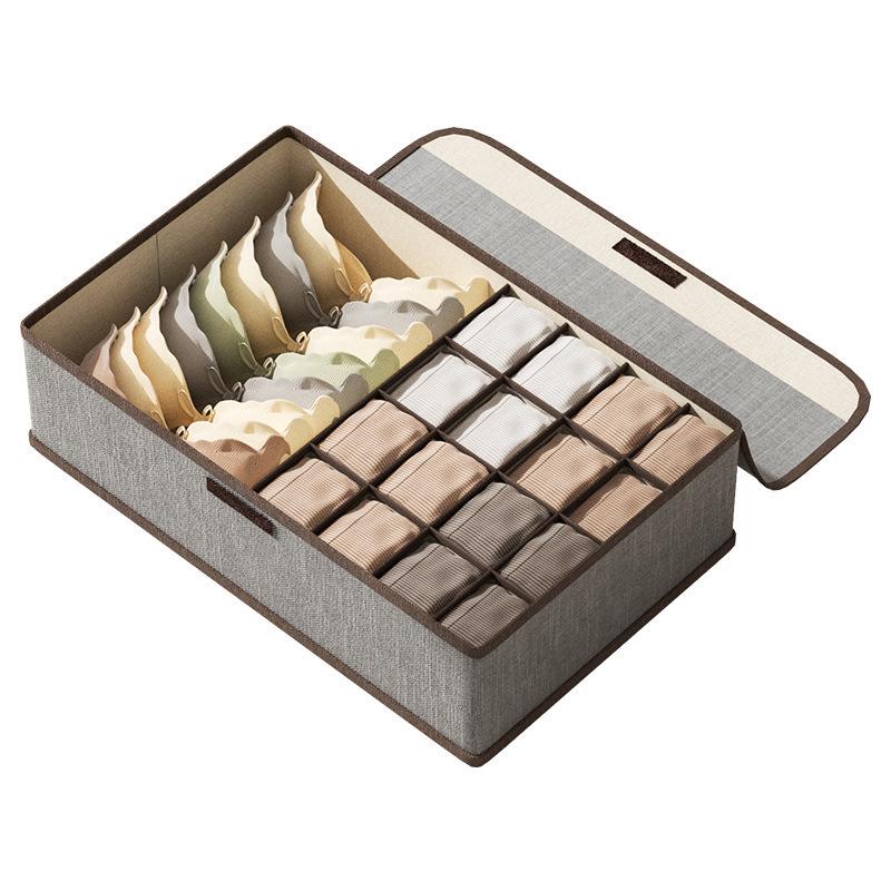 Three-in-One Underwear and Sock Organizer with Lid