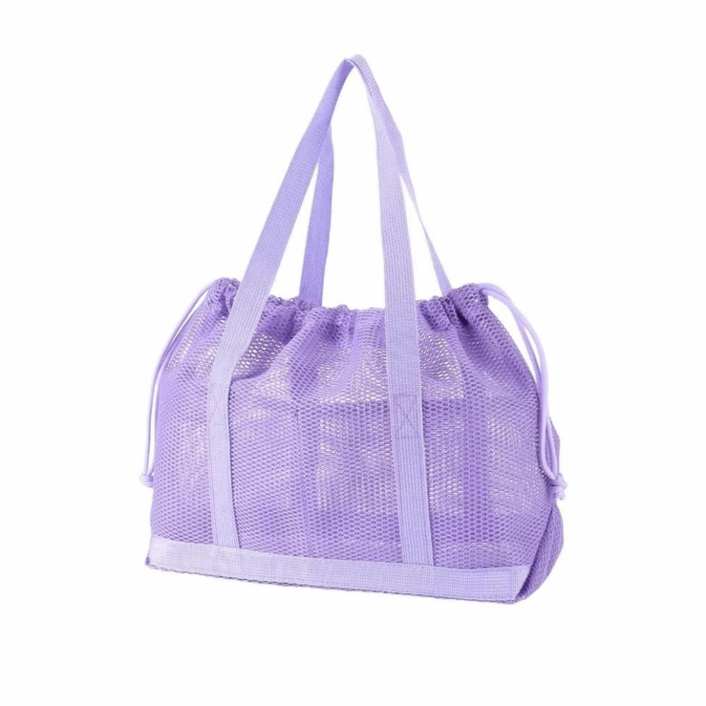 Mesh Drawstring Beach Bag Large Capacity Shopping Handbag Casual Travel Toiletry Bag
