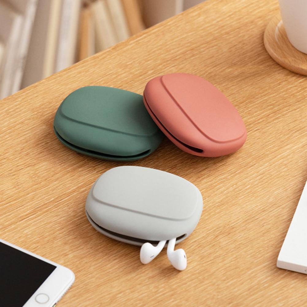 Портативный силиконовый футляр для хранения наушников с дата-кабелем, симпатичная сумка для кабеля наушников, дорожный органайзер для проводов наушников