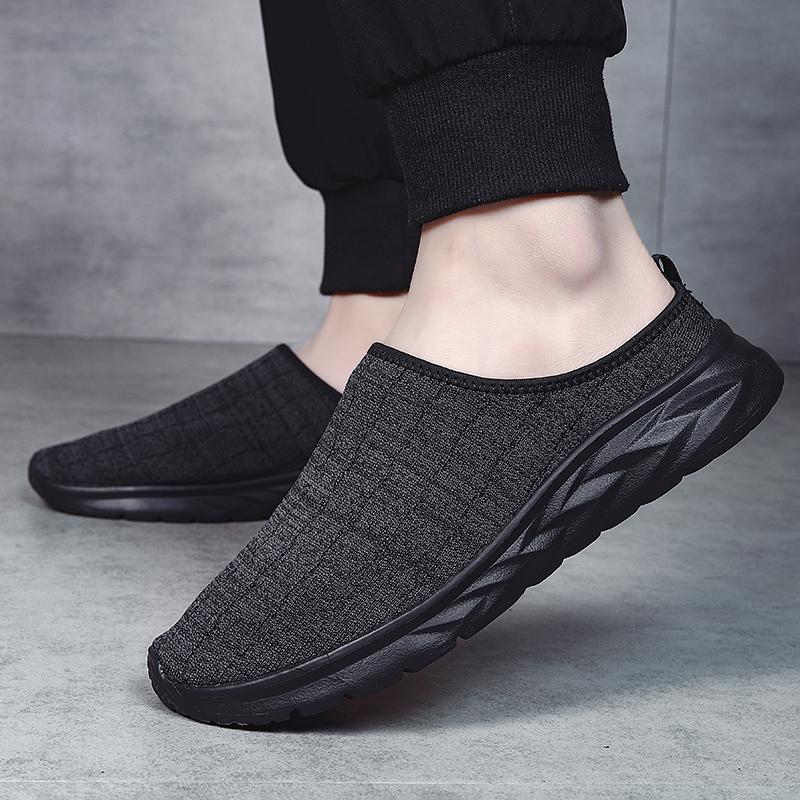 Летние мужские повседневные спортивные туфли, дышащие, модные, большого размера, мужские полутапочки-сандалии