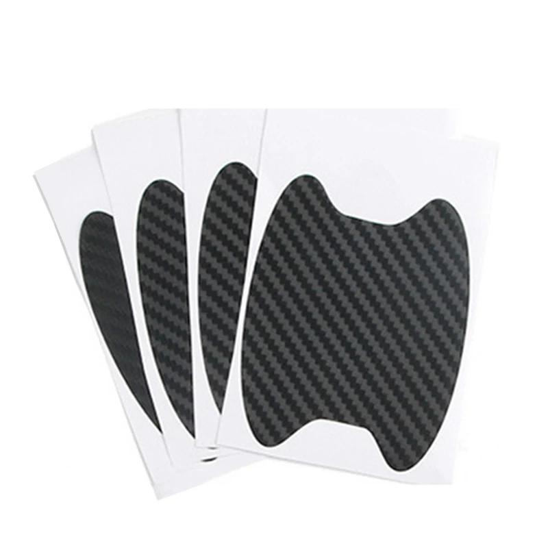 6 цветов 4 шт. Наклейка на дверь автомобиля из углеродного волокна, устойчивая к царапинам, чехол, защитная пленка для ручки автомобиля, аксессуары для внешнего стайлинга