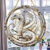 Window Hanging Pendant with Lanyard Realistic Dragon Printing Round Shape Sun Catcher Home Office Garden Decoration Panel Pendant