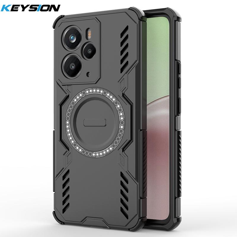 KEYSION Полый чехол для отвода тепла для Realme 14 Pro+ 5G Магнитное охлаждение Ударопрочный чехол для телефона для OPPO Realme 14T 5G 14 5G