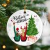 "Eternal Best Friends" Acrylic Christmas Tree Ornament - Sister Silhouette Pendant, Perfect for Holiday Home Decor and Window Treatments