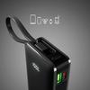 Powerbank 10000mAh USB-A USB-C z wyświetlaczem wbudowanym kablem USB-C 20W - czarny