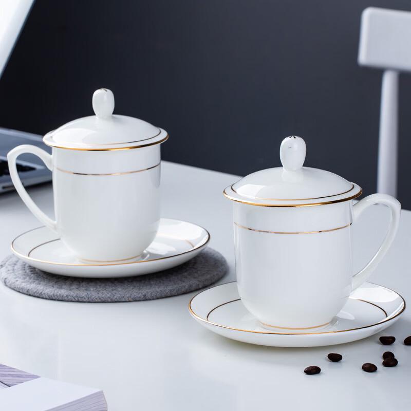 Офисная кружка из костяного фарфора Цзиндэчжэнь с крышкой