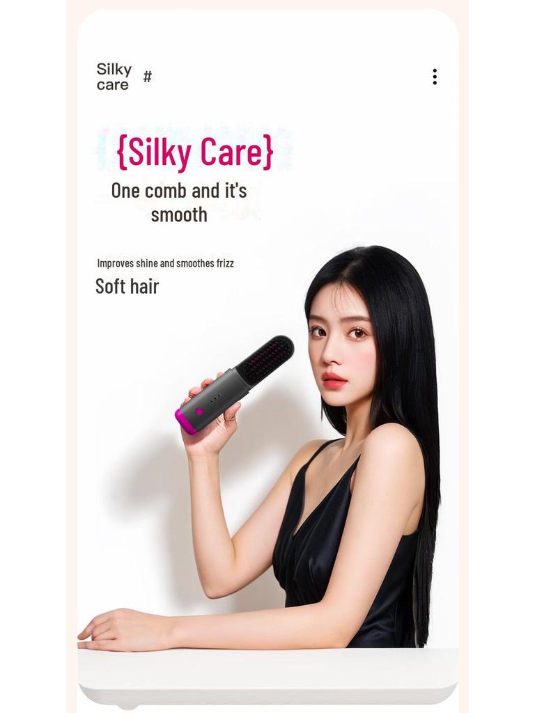 Мини USB Перезаряжаемый Беспроводной Выпрямитель для Волос и Расческа для Завивки - Пушистые Волосы Двойного Назначения