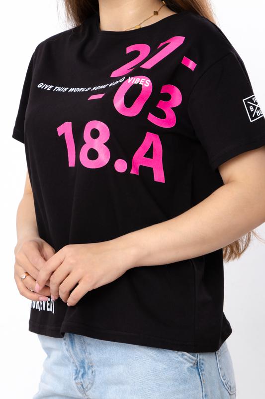 Women’s Oversize Cotton T-Shirt – Lightweight Knit with Floral Print & Relaxed Fit Summer 8127-001-33-1 HC
