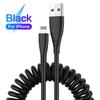 VAOLRO 3A Fast Charging Spring Chble Charging Cable For Micro Type-C Lightning Quickly Charge USB Data Cable QC3.0