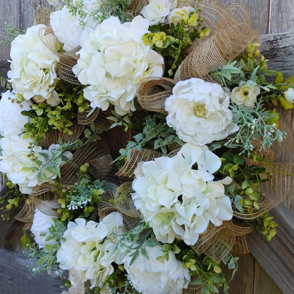 Simulated Embroidered Wreath Peony Artificial Flower Door Decoration