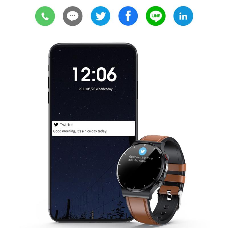 1,32-дюймовый ЭКГ для мужчин AI Smart Watch Health Smartwatch Ip68 Водонепроницаемый беспроводной зарядный монитор кислорода в крови для Android IOS Спортивные фитнес-умные часы