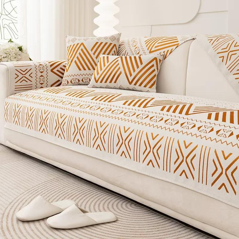 Новый чехол для дивана Bohemia, белый жаккардовый чехол для дивана в гостиную, коврик из шенилла, защитный чехол от пыли и царапин, подушка для дивана, полотенце