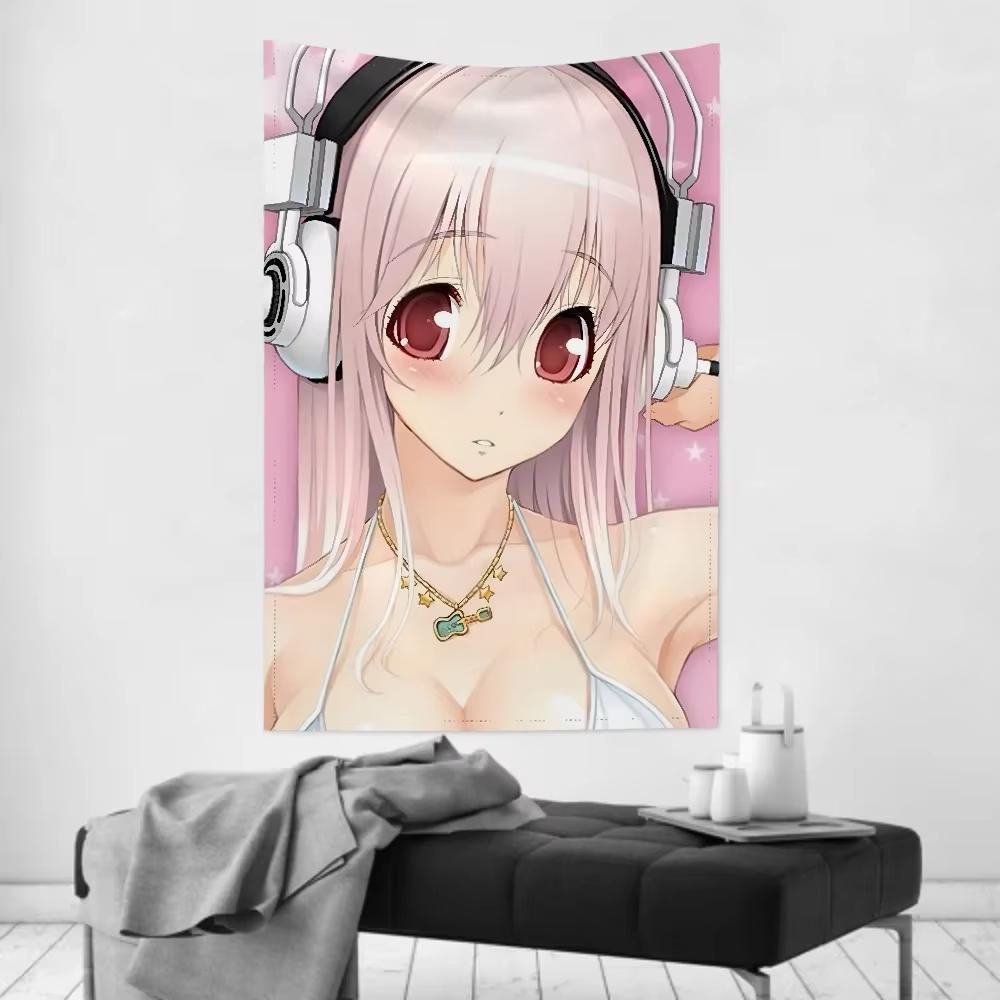 Чернила Эстетика Моэ Комната Гобелен Тема Super Sonico Кавайная Спальня Общежитие Декор