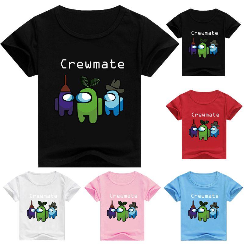 Among Us Game Tshirt Imposter Crewmate Boys Girls Round Neck Tshirt Kids