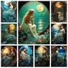 DIY Diamond Painting Daughter of The Sea Cross Stitch Kit Mosaic Art Diamond Painting Full Circle/Square Diamond Home Decoration