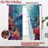 2pcs, 2D FLAT PRINTING Curtains (Without Rod) Ocean Harmony(4) Digital Printing On Holiday Curtains Yarn Curtains Decorations