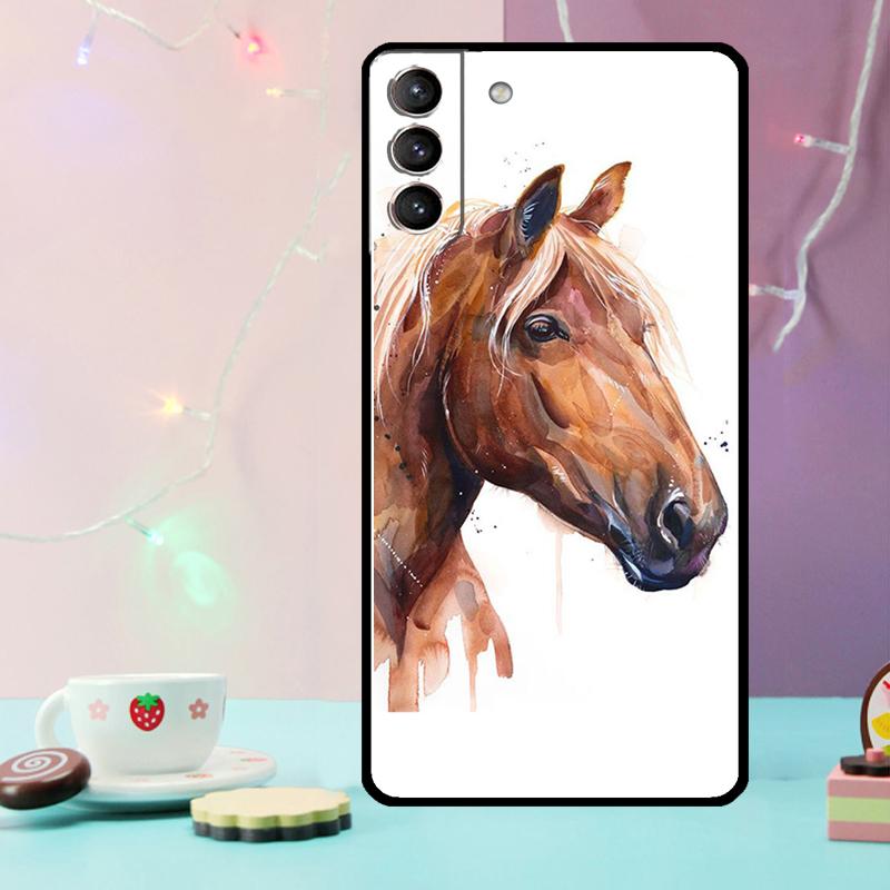 Художественный чехол для телефона с рисунком лошади для Samsung Galaxy S24 S25 Ultra S21 S22 S23 Ultra S9 S10 S20 Plus S25 FE