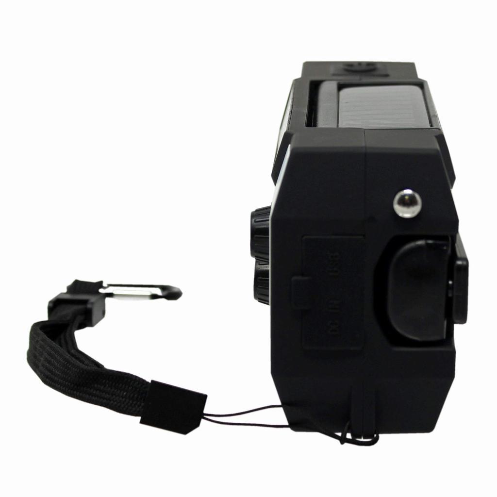 WINTECH Disaster Prevention Splashproof Charging Portable Radio with LED Light White Mobile Charging USB Cable and Type C Adapter Dry Battery