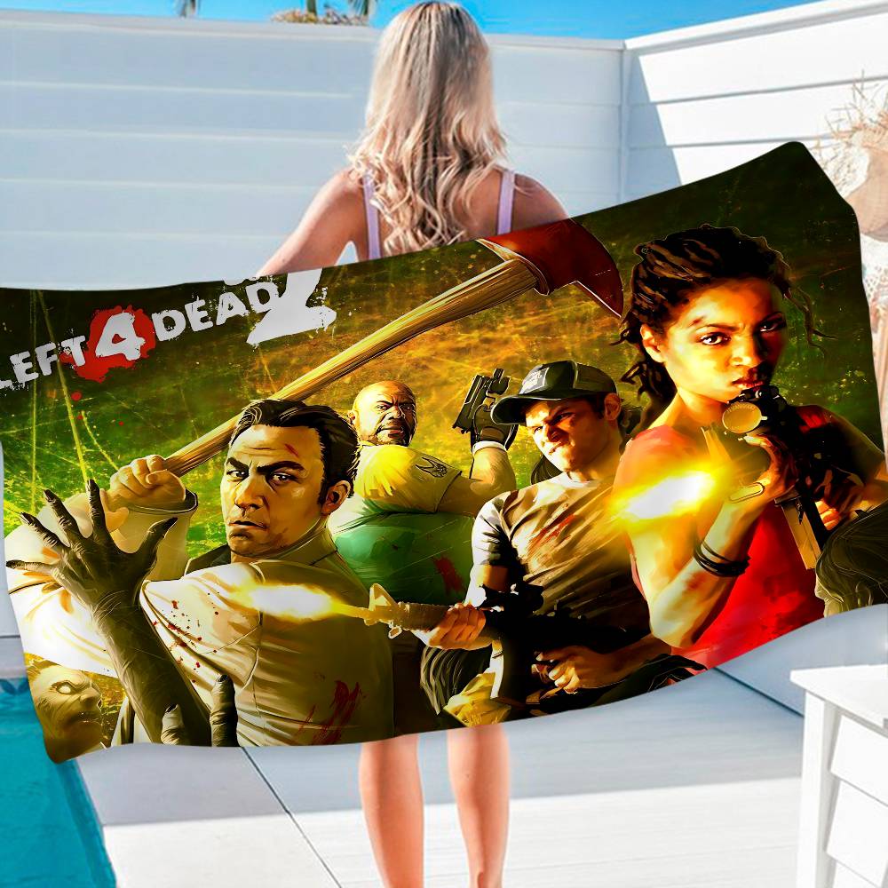 Игровой автомат L-Left 4 Dead Аниме Микрофибра Пляжное полотенце Впитывающее Быстросохнущее Мягкое Йога Плавание Курорт Альпинизм Полотенце