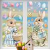 Cartoon Rabbit Easter Window Door Stickers PVC Happy Easter Bunny Decal  Ester Decorations