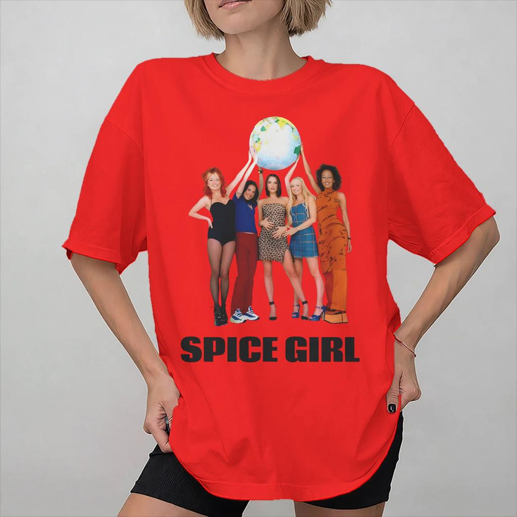 Унисекс Женская Футболка с Графическим Принтом Spice Girls Поп-Группа Тур Футболка Чистый Хлопок Футболки Одежда