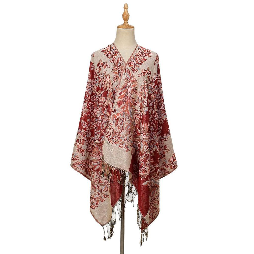 New Sunflower Tassel Long Scarf Fashionable Printed Ethnic Style Embroidered Scarf Versatile Shawl Headscarf