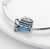 Компонент подвески-шарма для браслета Синий Якорь Круизного лайнера Металлическая медь Компоненты бусин Совместимы с DIY Аутентичный Оригинальный Браслет